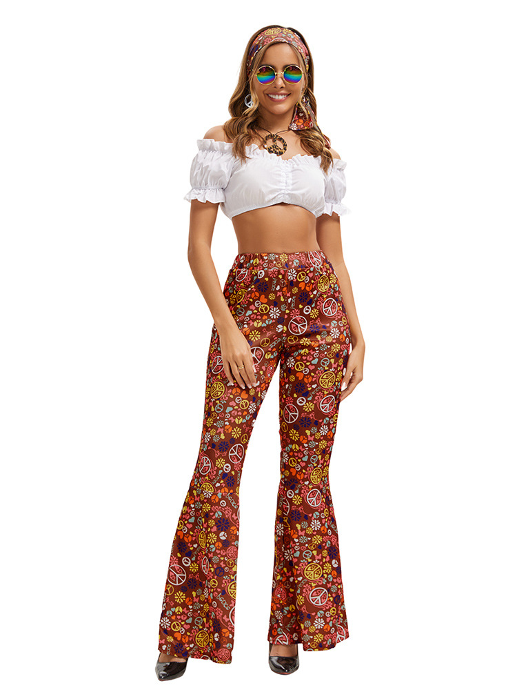 5 pcs 60s 70s Women Disco Hippy Hippie Costume Sets